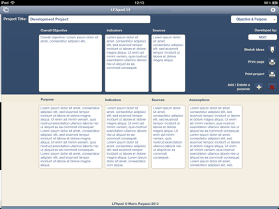 Logical-Framework development on the iPad