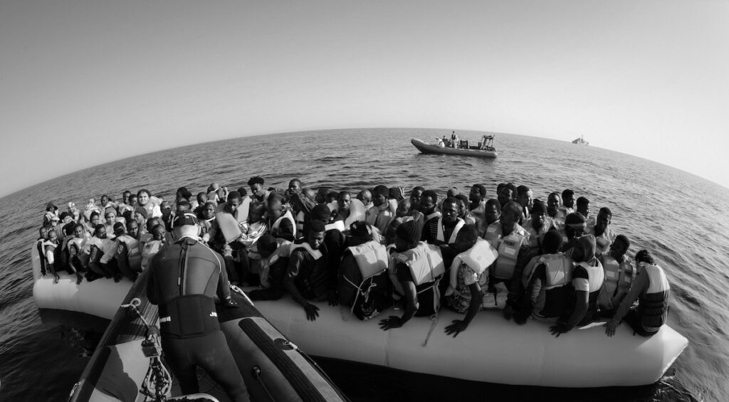 LÉ Róisín Rescues 371* Migrants in Three Separate Search and Rescue Operations 37 Nautical Miles NW of Tripoli, taken on June 27, 2016, (CC) Óglaigh na hÉireann